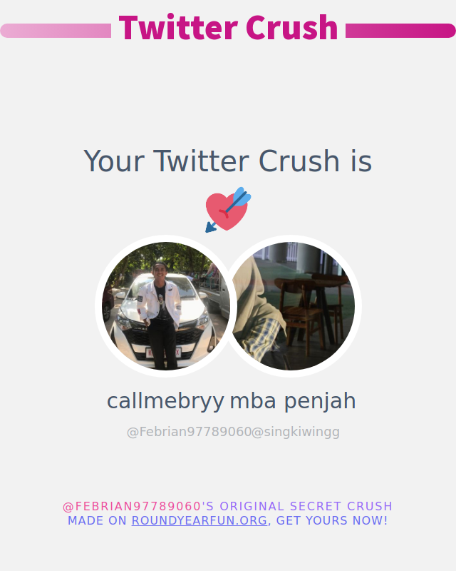 My Twitter Crush is: <a href="/singkiwingg/">ㅅㅁ</a>

➡️ infinityweet.me/secret-crush