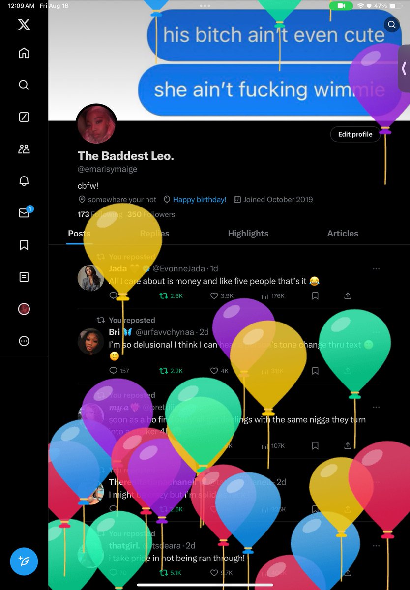 emarisymaige's tweet photo. Happy Birthday To A Real Ass Bitch #TheeQueen🎀 https://t.co/O4MbdJxNd1