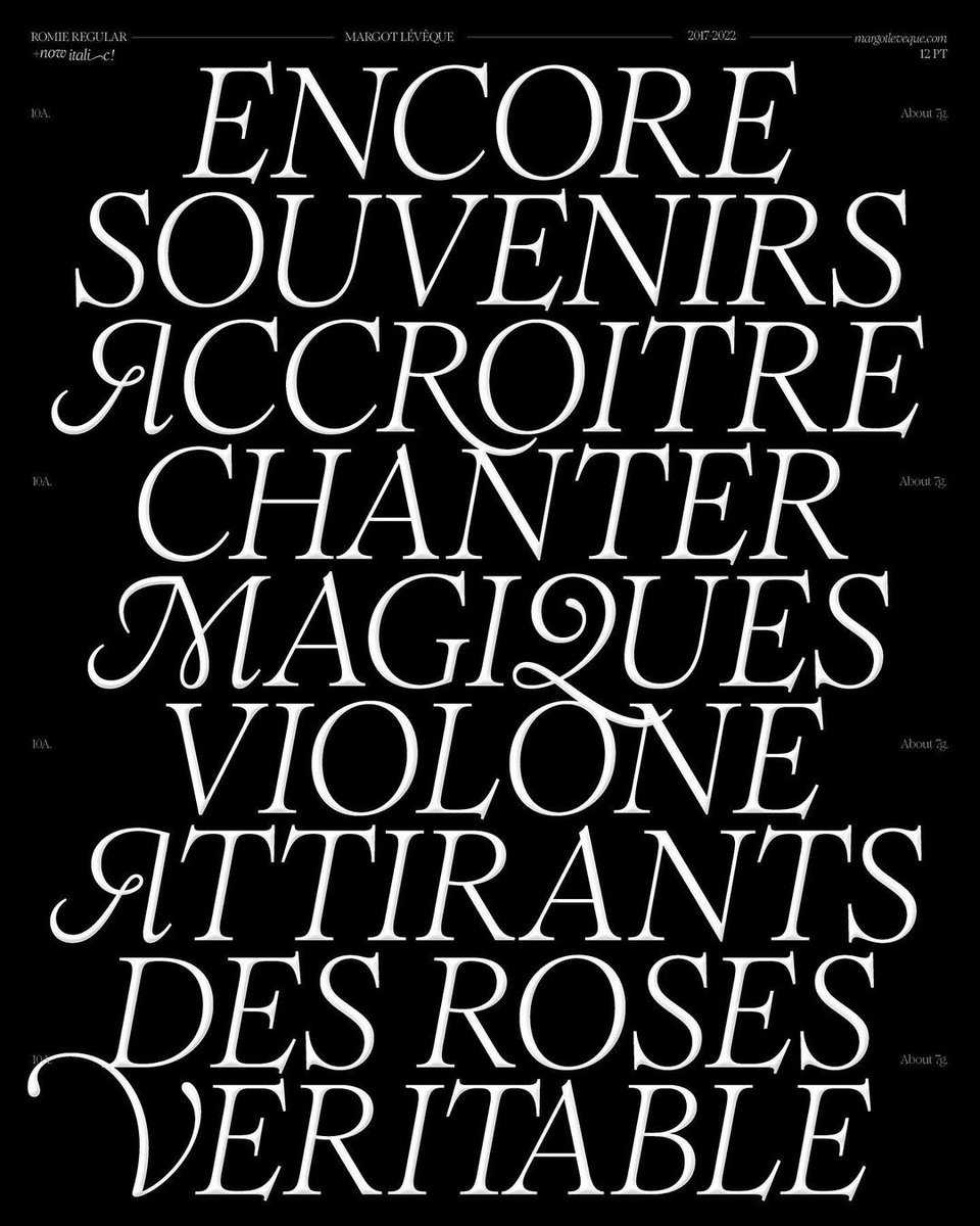 "ROMIE ITALIC" Font by Margot Leveque