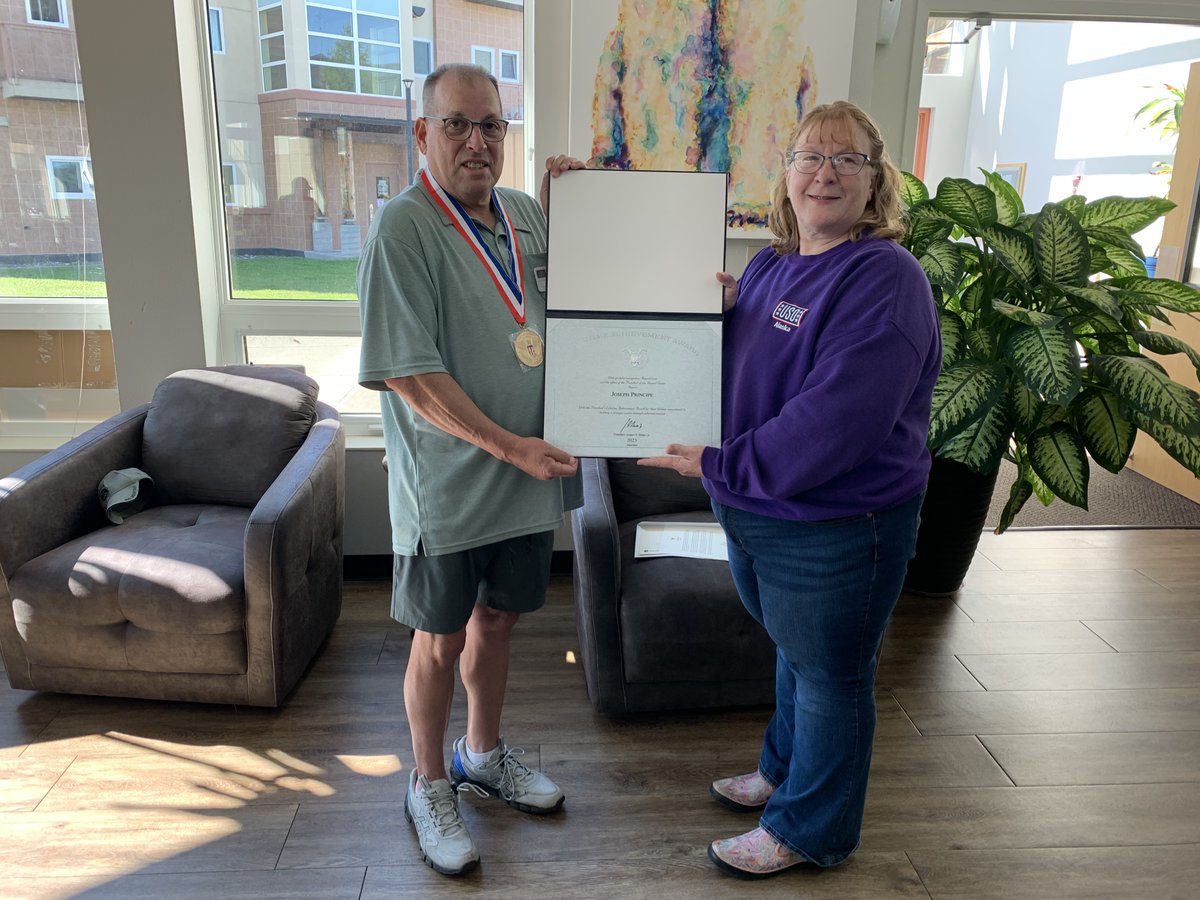 USOAlaska's tweet photo. USO JBER was proud to award volunteers Joe Principe and Paul Lambert with their Presidential Volunteer Service Awards! Paul completed 713 hours just in 2023 and is closing in on 2000 total hours! Joe's award was a Lifetime Achievement Award for 5427 total hours! Congratulations! https://t.co/z13Cr66Yl9