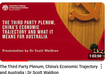 Recording for Qld <a href="/AIIANational/">Australian Institute of International Affairs</a> (thanks) 
On China’s domestic economic structures (macro, social welfare, industry policy, ownership) &amp; how it spills into global trade relations, esp Australia given AU-CN trade composition. 
youtube.com/watch?v=4jqll6…