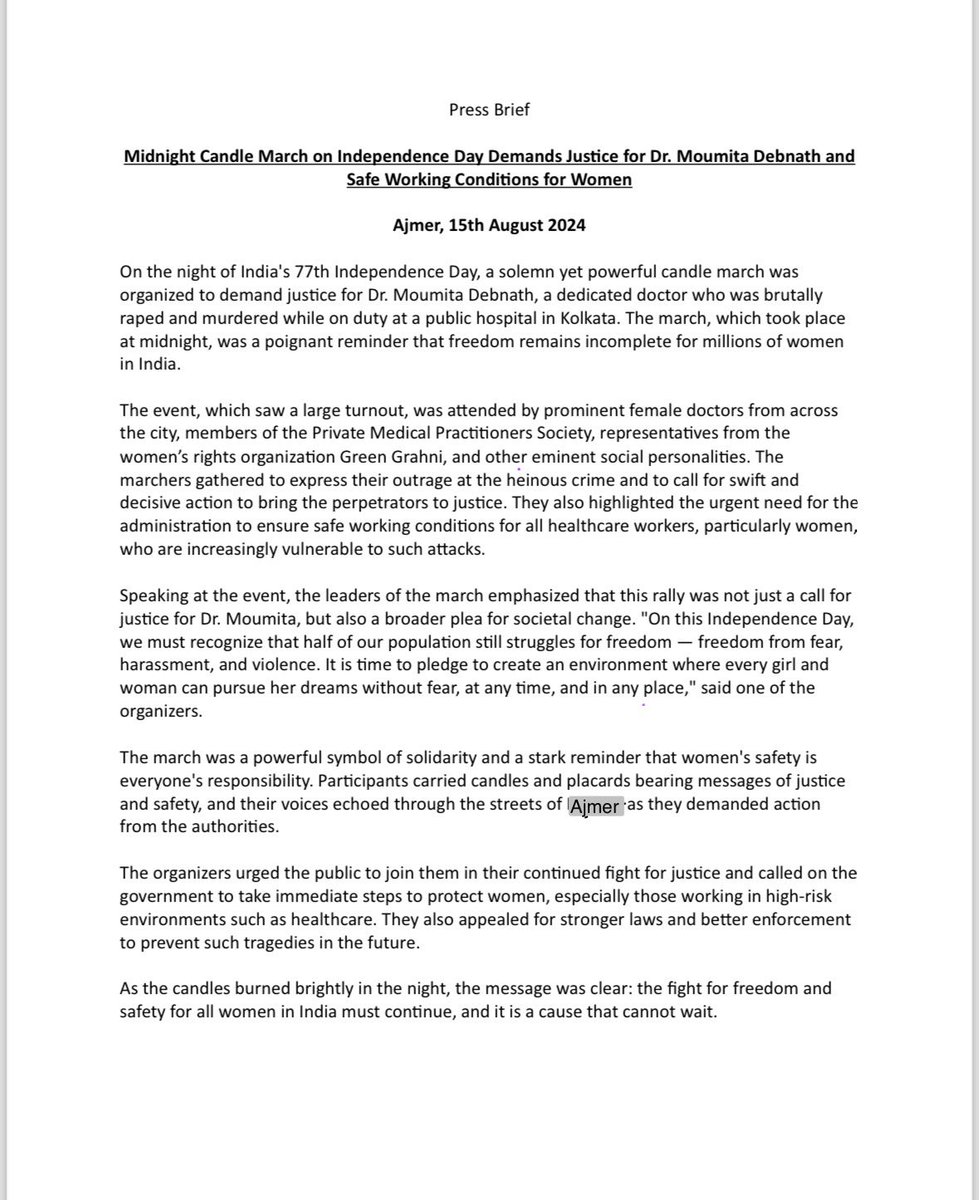 drpoojarawat's tweet image. #justiceformoumitadebnath 
#DoctorsSafety 
#WomenSafety