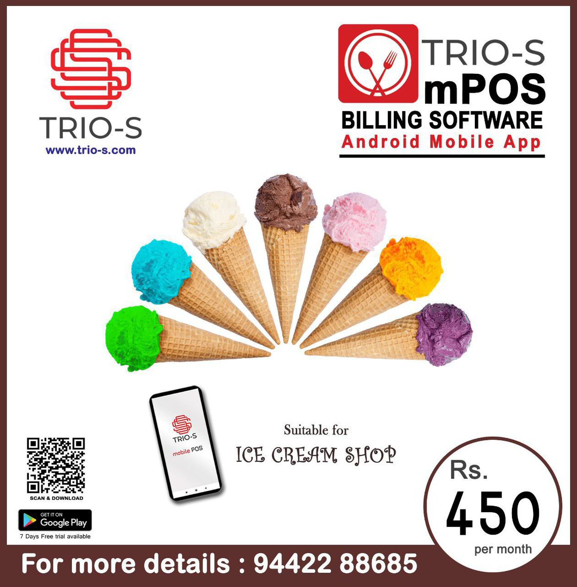 SakthiDevi5's tweet image. Quick Billing Application for Kiosk or Stall type Business!!! Android Mobile Billing Application @ Rs.15/- per day. Download our TRIO-S MPOS in Playstore and get 7 days free trial. For more details Call @ 8667243235 #triospos, #POSBilling, #posbillingsoftware, #textileshop