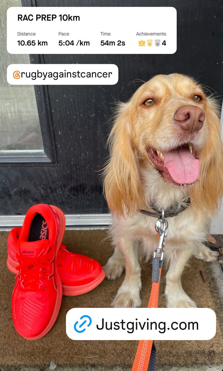 Training is in full swing and distances are increasing.

This October I will be running the Great South Run for Rugby Against Cancer

Please support if you can. 

Just giving - justgiving.com/page/blewittra…

Thank you ☺️