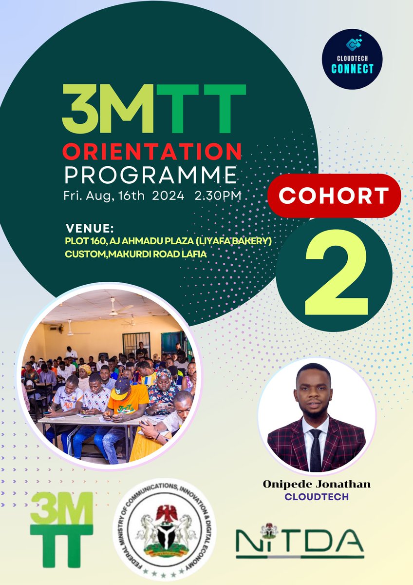 cloudtechconet's tweet image. Don&apos;t miss out
#3MTTWeeklyReflection 
#3MTT 
#3MTTLearningCommunity 
#My3MTT 
#My3MTTOrientationExperience