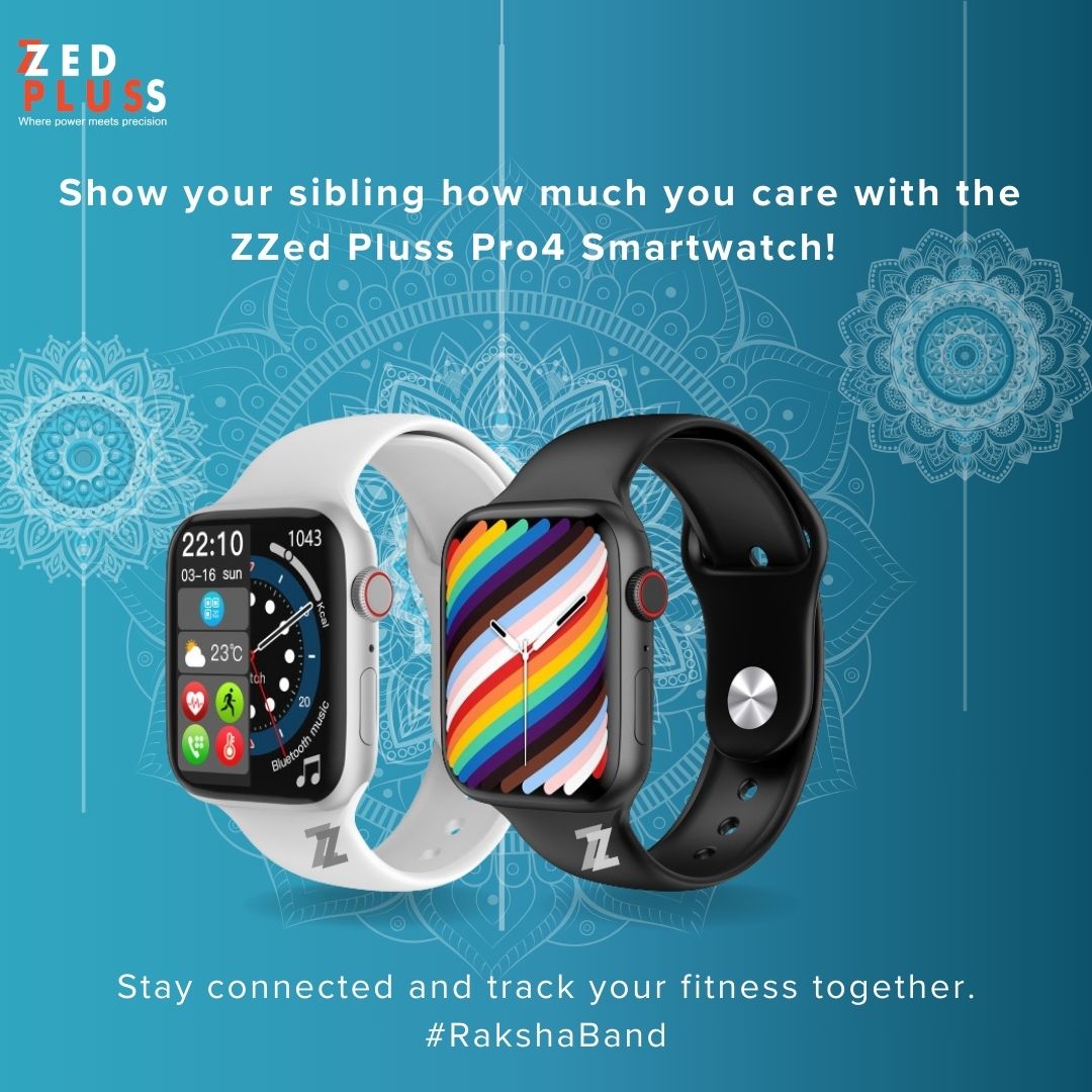 ZzedPluss's tweet photo. Show your sibling how much you care with the Zzede Pluss Pro4 Smartwatch! ⌚

 Stay connected and track your fitness together. 

#RakshaBandhan #ZzedPluss  #StayConnected #Smartwatch https://t.co/YJDig01c6N