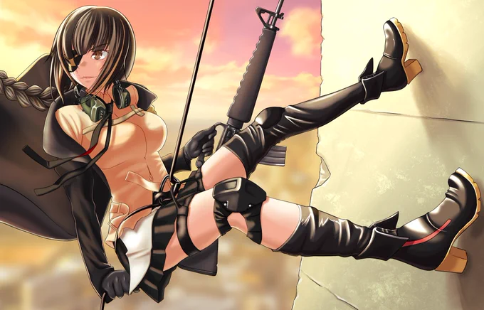 commission work"The sunset is the color of whiskey"Thank you for your request.skeb納品しました! #skeb #ドルフロ #ドールズフロントライン #少女前線 #GirlsFrontline #M16A1 #イラスト 