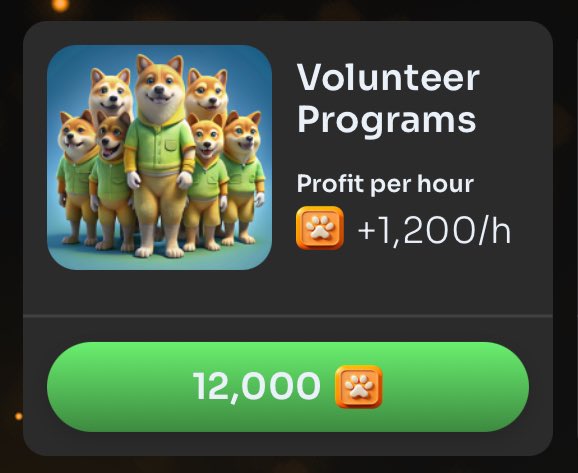 BabyDoge's tweet photo. 🎴 New Card Alert: Volunteer Programs 🎴

Great news, BabyDoge PAWS players! A brand new card, Volunteer Programs, is now available for purchase! 🌟

Cost: 12,000 PAWS
Earnings: +1,200 PAWS/hour

Tap here to play now and grab it: https://t.co/Svq5ubcQpB 🛒🔥 https://t.co/my0KNMiHJz