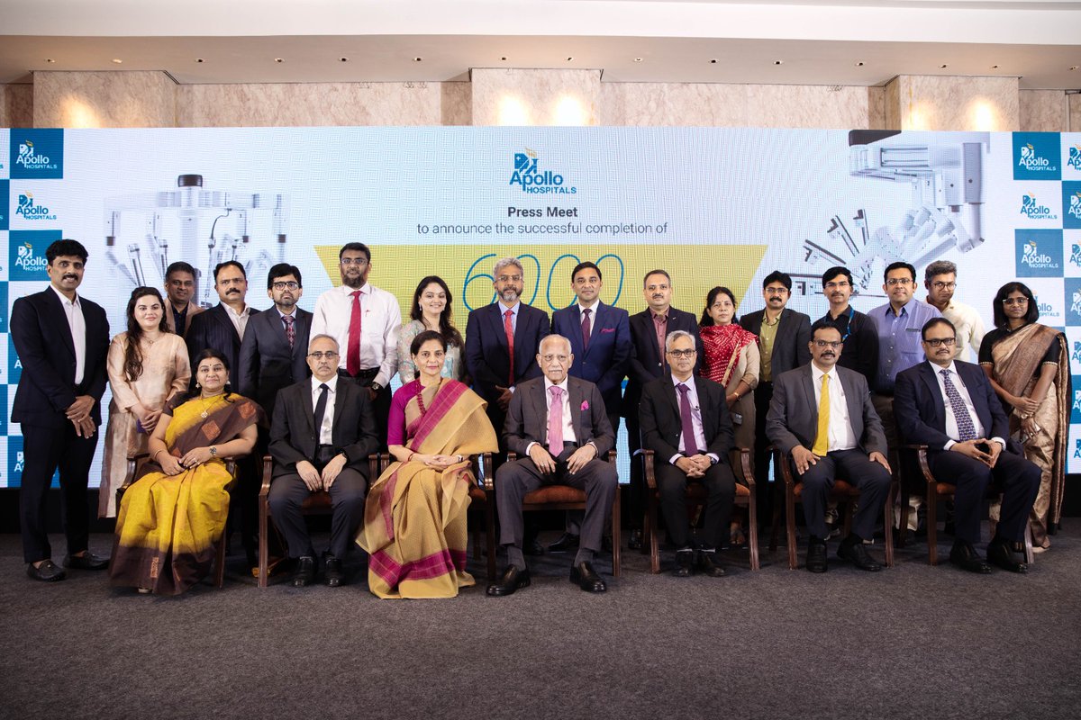 Apollo_Chennai's tweet photo. Thrilled to announce that Apollo Hospitals, Chennai has become the first hospital in India to surpass 6000 #roboticsurgeries, setting a new benchmark in medical innovation & surgical excellence.
A heartfelt thank you to our exceptional team of doctors & healthcare professionals. https://t.co/iAsqT1T0Xs