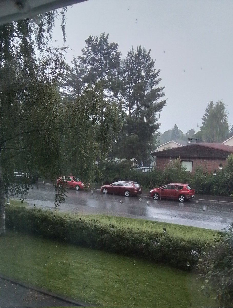 Sadepäivän harmautta.🌨🌨
Reippaanlaisesti tuntuu pisaroita taivaalta tippuvan.💧💧💧