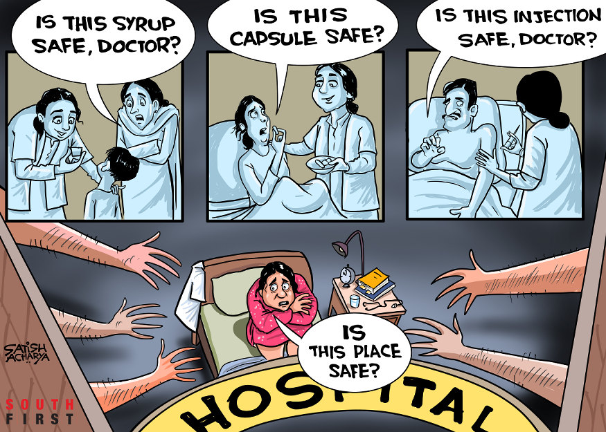 satishacharya's tweet image. Safety? @TheSouthfirst cartoon #kolkatahorror #DoctorsProtest