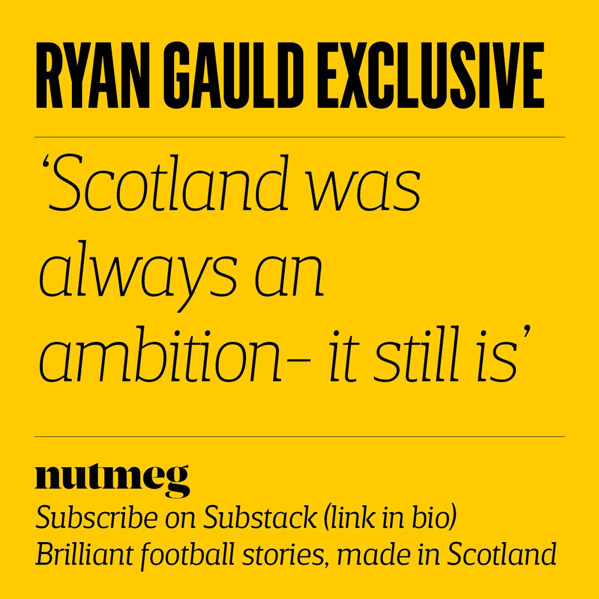 NutmegMagazine (@nutmegmagazine) on Twitter photo 🚨 NEW ON NUTMEG 🚨
🏴 <a href="/RyanGauld/">Ryan Gauld</a> on his Scotland dream
✍️ Sign up for FREE to read Ryan's column - and get all of our new digital offering straight to your inbox
tinyurl.com/4dcvtwjn 🚨 NEW ON NUTMEG 🚨
🏴 <a href="/RyanGauld/">Ryan Gauld</a> on his Scotland dream
✍️ Sign up for FREE to read Ryan's column - and get all of our new digital offering straight to your inbox
tinyurl.com/4dcvtwjn
