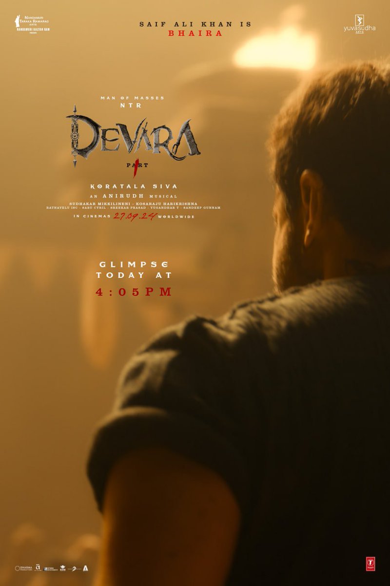 filmynewsnetwrk's tweet image. Catch a tiny glimpse of BHAIRA from #Deavara at 4:05 PM today.