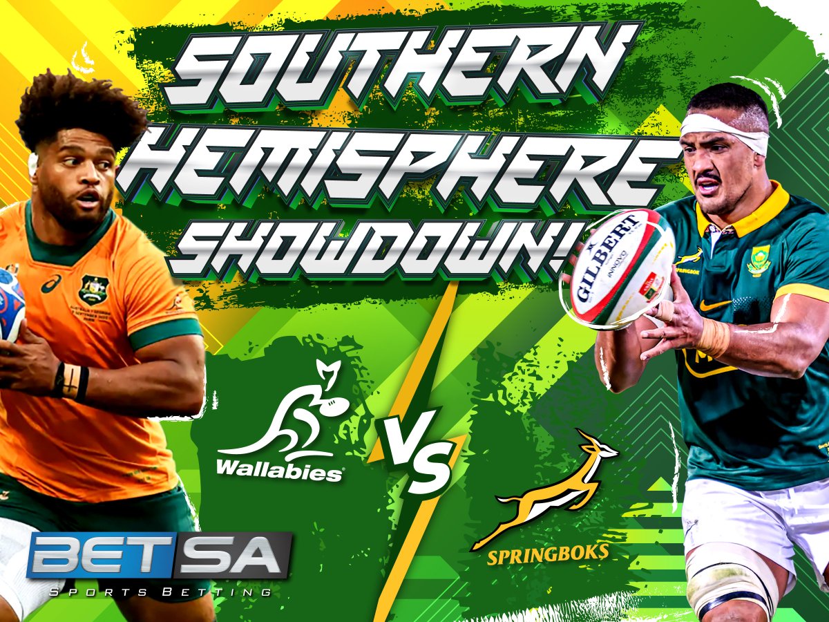 Australia and South Africa are set to battle for rugby glory. Two nations, one goal. Who will dominate the field?

Back your team - betsa.co.za/sport/Rugby-Un…

#BetSA #Betting #SportsBetting #RugbyChampionship #AUSvsRSA #RugbyRivalry #GameDay #RugbyFever #CatchTheAction