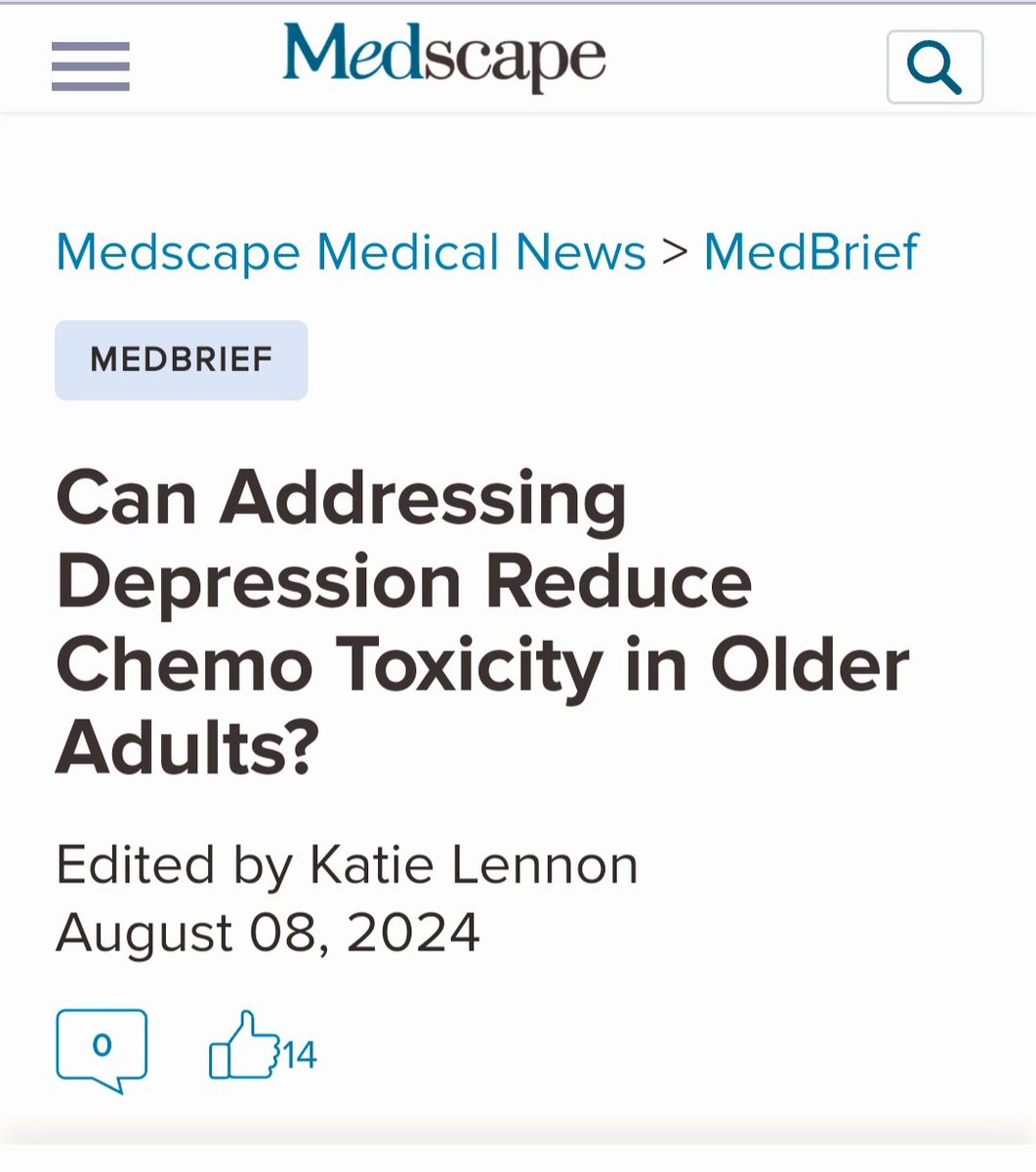 William Dale, MD, PhD, FASCO (@williamdale_md) on Twitter photo Depression is an important risk factor for chemotoxicity in older adults with cancer. But, this risk is mitigated by a GA-guided intervention developed by <a href="/myCARG/">Cancer and Aging Research Group (CARG) #GeriOnc</a> . Important work by hematology-transplant mentee, Dr. <a href="/JayaniReena/">Reena Jayani</a> from <a href="/VanderbiltU/">Vanderbilt University</a>. I so enjoy working with her as Depression is an important risk factor for chemotoxicity in older adults with cancer. But, this risk is mitigated by a GA-guided intervention developed by <a href="/myCARG/">Cancer and Aging Research Group (CARG) #GeriOnc</a> . Important work by hematology-transplant mentee, Dr. <a href="/JayaniReena/">Reena Jayani</a> from <a href="/VanderbiltU/">Vanderbilt University</a>. I so enjoy working with her as