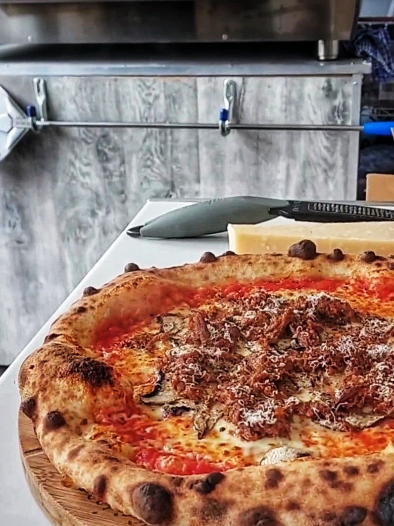 After a week off, we can't wait to get back to spinning the doughs for you.

Amanda is cooking up the desserts today &amp; I do spy a new deep dish cookie on the way......
We have all of our regular menu available, along with 2 great specials.
The Beef Short Rib Ragu 
The New Yorker