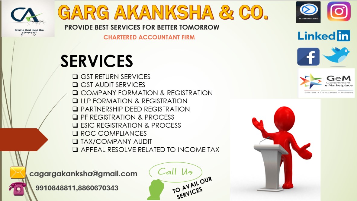 CAAkankshaGarg's tweet photo. #GSTRegistration #ITRfiling #serviceprovider #taxsavings #ITR #ministry #MinistryOfCulture #LLPRegistration #TaxCompliance #taxplanning #partnershipdeed #companyregistration #industries #msmes #enterpreneurs https://t.co/W0NuwxaZd9