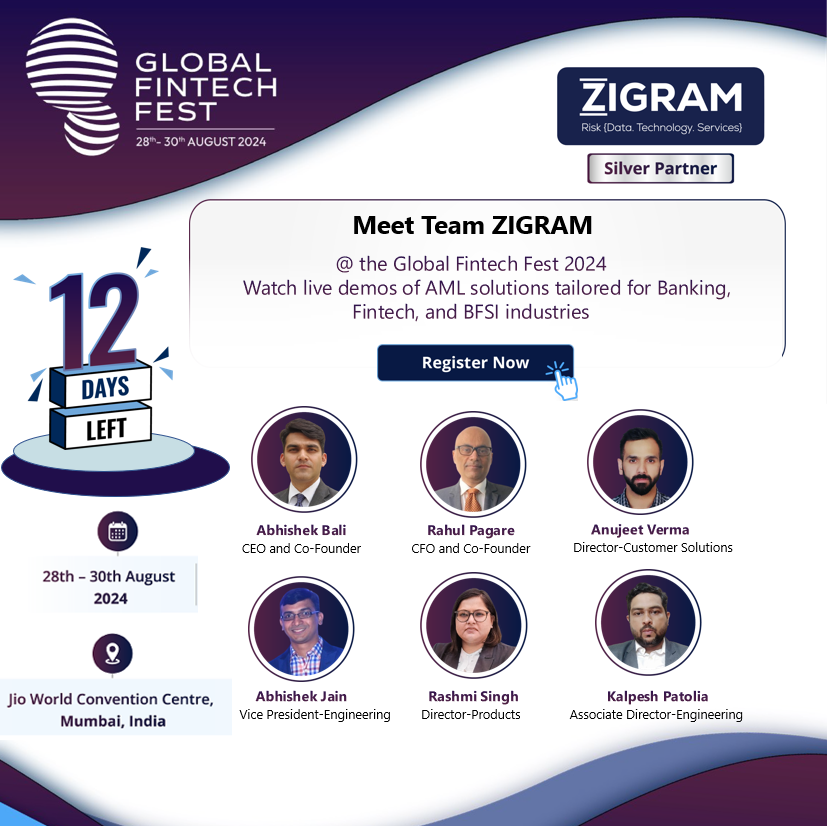 ZigramT's tweet photo. Only 12 days to go until the event!  📅 Secure your spot now! Register today and book your slot: https://t.co/9q7Pa6mwIH

#GFF2024 #Fintech #ZIGRAM #AML #Compliance #EmergingRisk #Networking #Innovation #Mumbai https://t.co/NXGbis7uEb