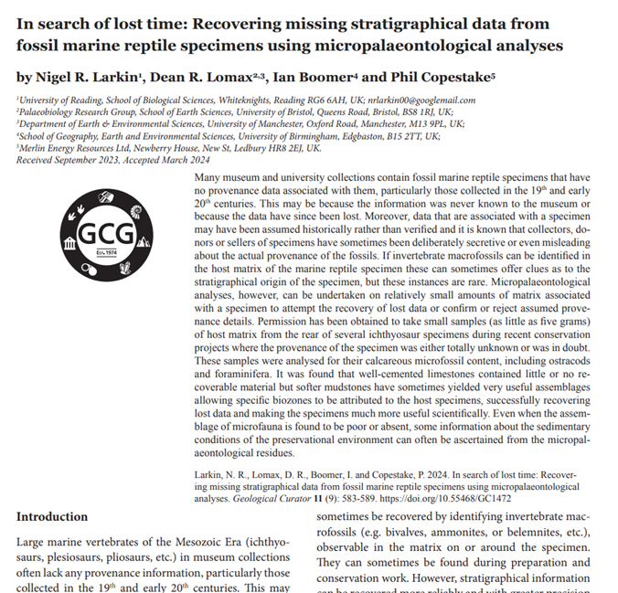 MrIchthyosaurus's tweet photo. If your #fossil #collection contains a #marine #reptile, #fish, or #invertebrate etc that lacks #data, a tiny sample of host #matrix may contain #microfossils that can accurately #date it! New #paper for #FossilFriday
#Research #Dating  #Stratigraphy #ichthyosaur #plesiosaur https://t.co/s3FBtQgmCd