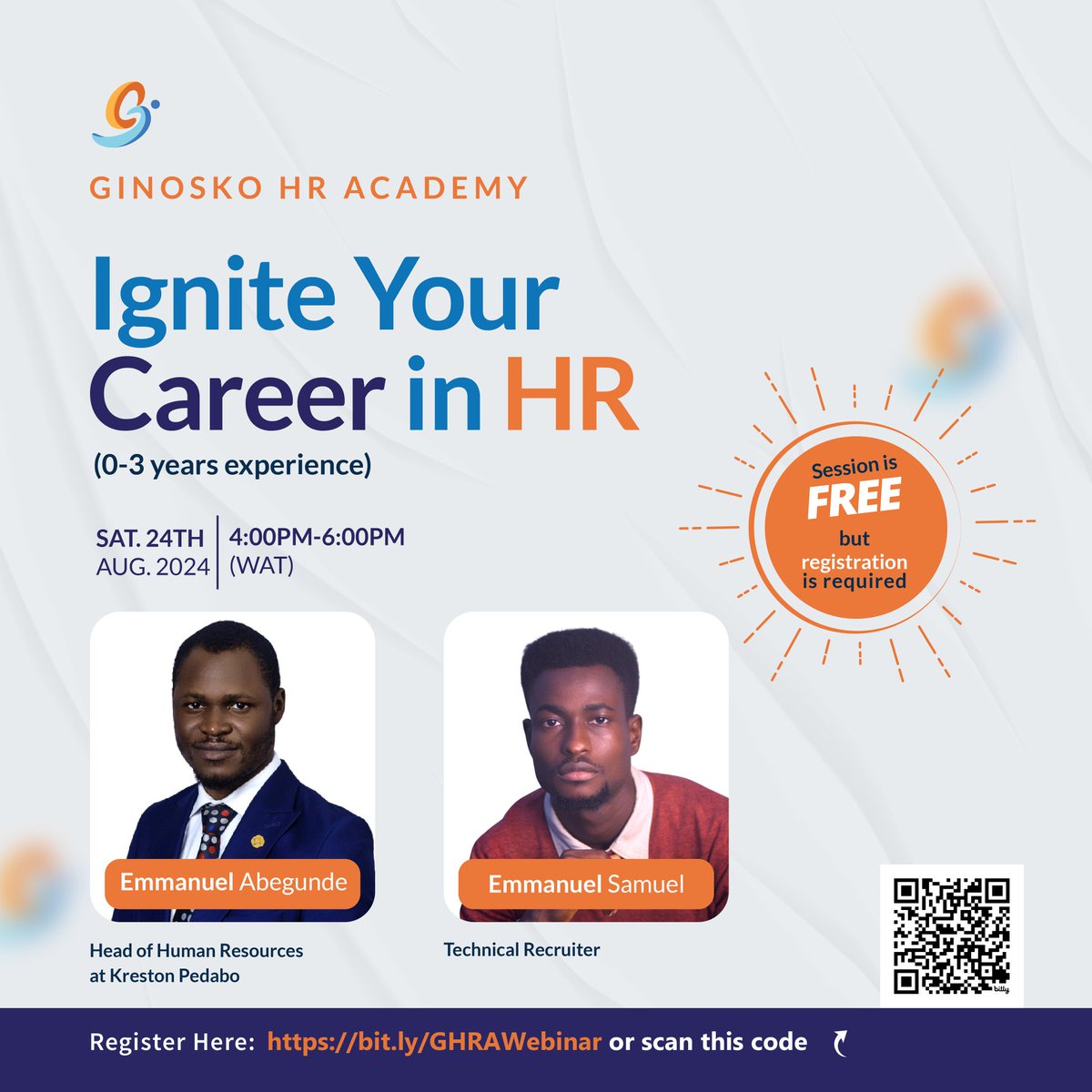 ginoskoemmanuel's tweet image. Launch your HR career! Join our FREE webinar to learn the essentials of HR, explore career paths, and get expert tips on building a successful HR foundation. Register now! bit.ly/GHRAWebinar
#HRcareers #HRwebinar