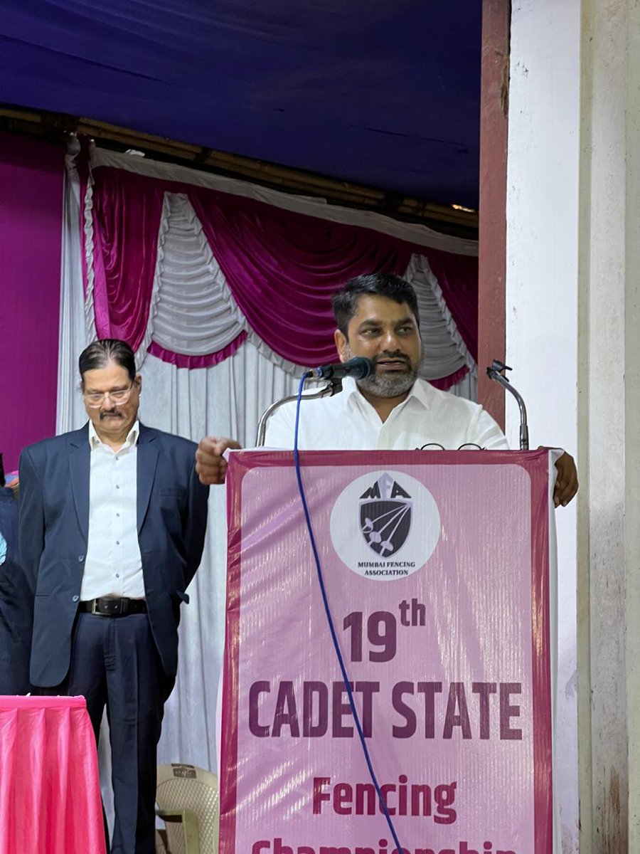 Maha_Fencing's tweet photo. मुंबई येथेआयोजित करण्यात आलेल्या 19 व्या कॅडेट स्टेट फेन्सिंग चॅम्पियनशिप 2024-25 स्पर्धेचे उदघाटन @fencingindiafai  चे अध्यक्ष आमदार @satejp  यांच्या हस्ते करण्यात आले. https://t.co/EYY3KZdVWM