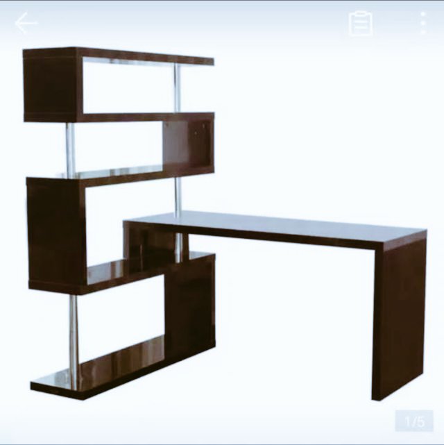 a2twproperties's tweet photo. So it's back with the home office project! We love this L shaped desk because it offers storage shelves as well. Think of it as an all-in-one desk. Best part? It rotates, so you can either have it as frame 1 or 3. 

🟢 Material: wood and metal
🟢 Color: W&amp;B

🟢 Price: N125,000 https://t.co/rlT7g43f7j