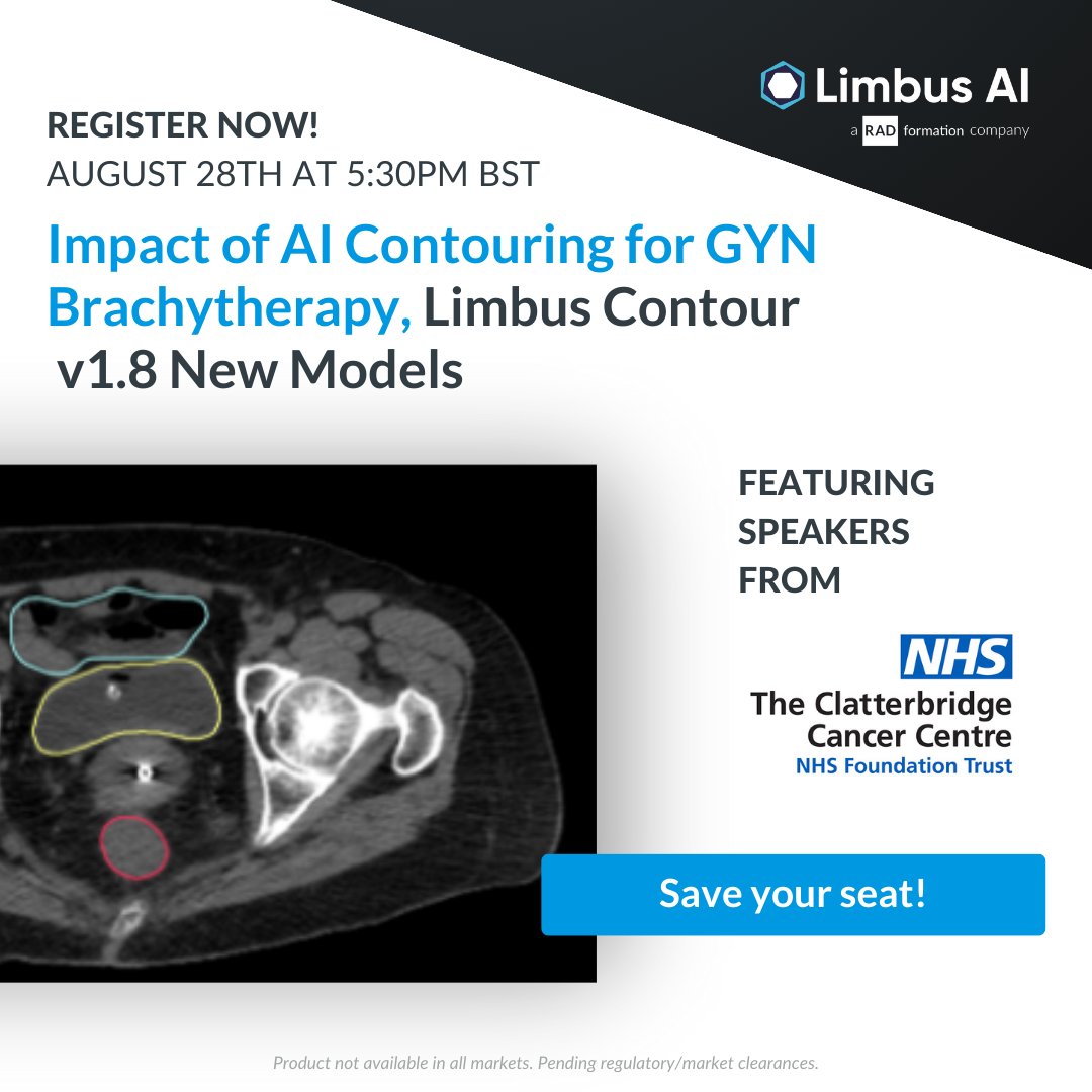Radformation's tweet photo. Join our webinar on the latest AI contouring updates for GYN brachytherapy with Limbus Contour v1.8! Gain insights from @CCCNHS on the new models and advancements of this powerful solution. Register now: https://t.co/sUtE4ocSPZ

#autosegmentation #medphys #radiationoncology https://t.co/byuM5M0UjH