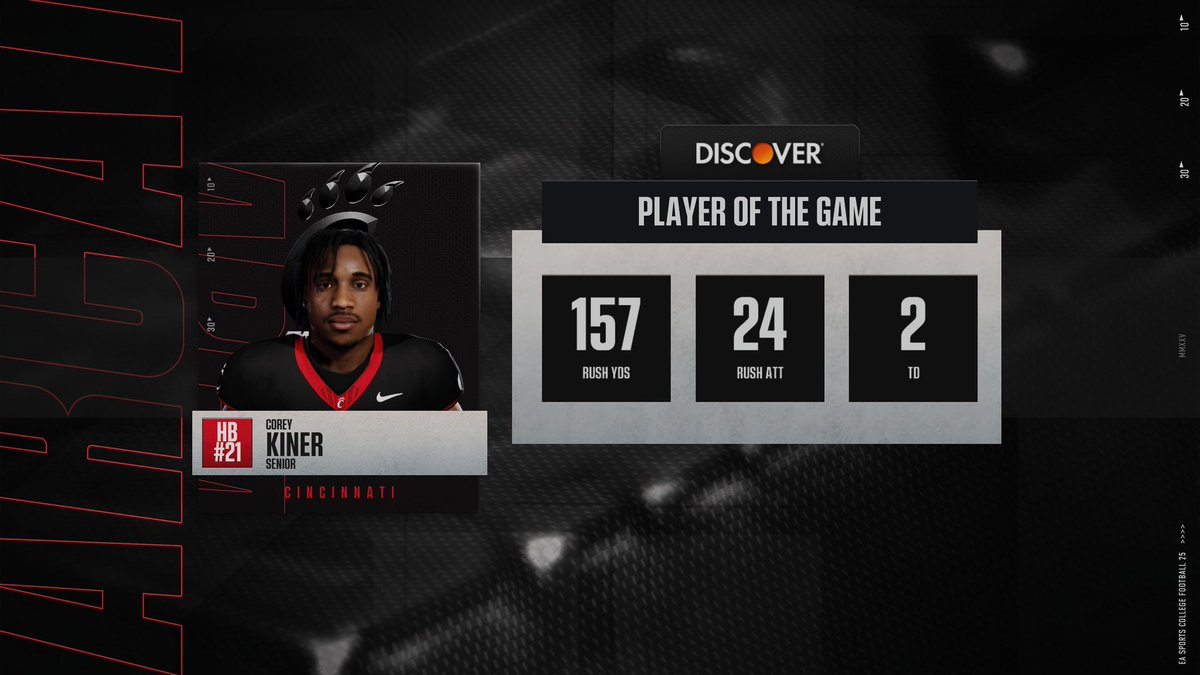 DML_CFB_CINCY's tweet photo. It was a great game in Vegas! We came out on top with the W 33-27!! HB Corey Kiner was PoTG! But it truly was our defense that lead the way! @DML_CollegeBall https://t.co/42KBq7rmDQ
