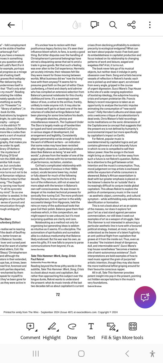 Got a really thoughtful review in this month's issue of <a href="/thewiremagazine/">The Wire Magazine</a>