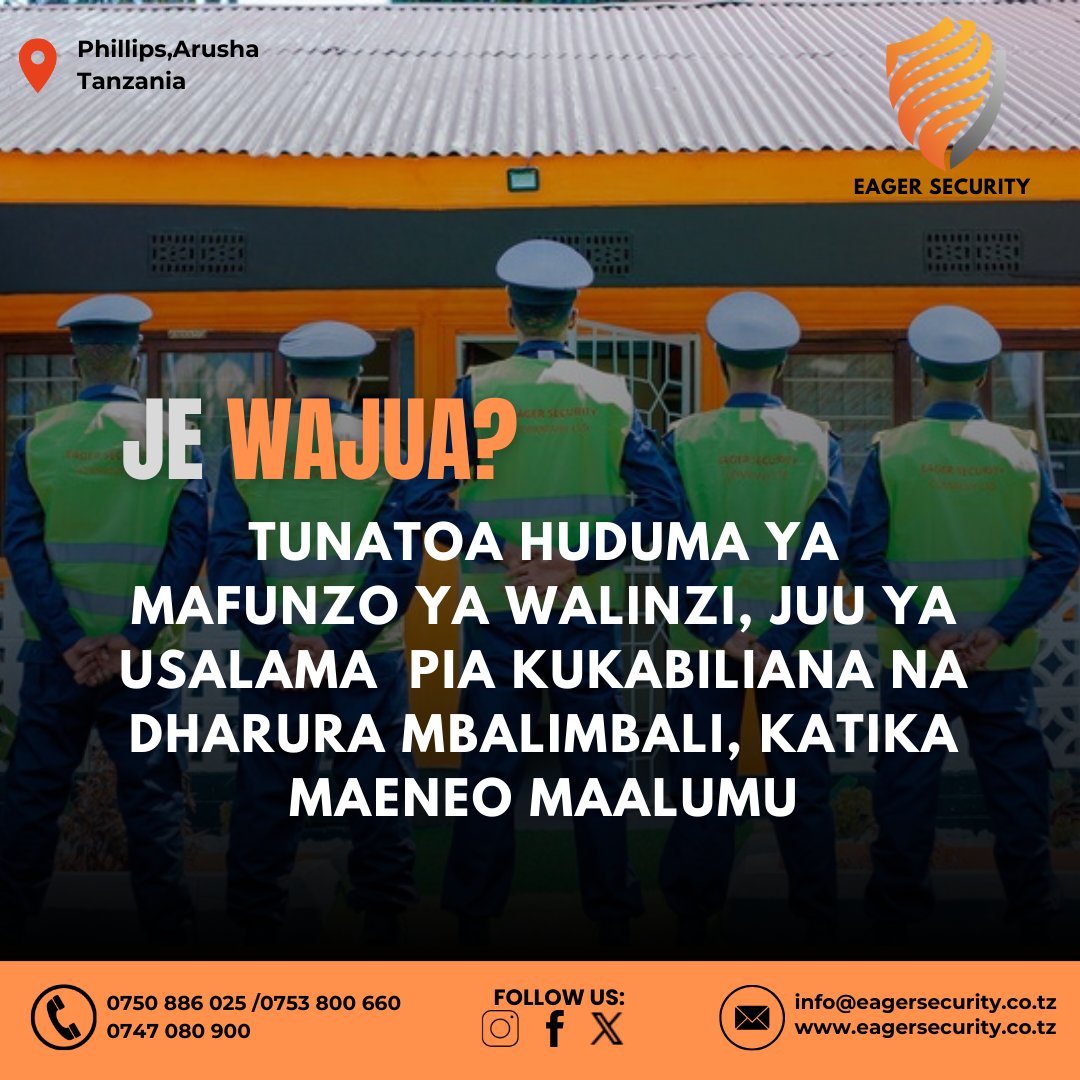Eagersecurity's tweet photo. Uzoefu wa mafunzo tunayowapa walinzi ni muhimu kwakuwa, Mazoezi ya vitendo ni muhimu sana, na kuwapa ufahamu wazi wa jinsi ya kuwa watulivu na kuchukua hatua madhubuti wakati wa dharura.
#eagersecurity #security #unarmedguards #armedguards #securityguardtraining https://t.co/8KwIZSEBOL