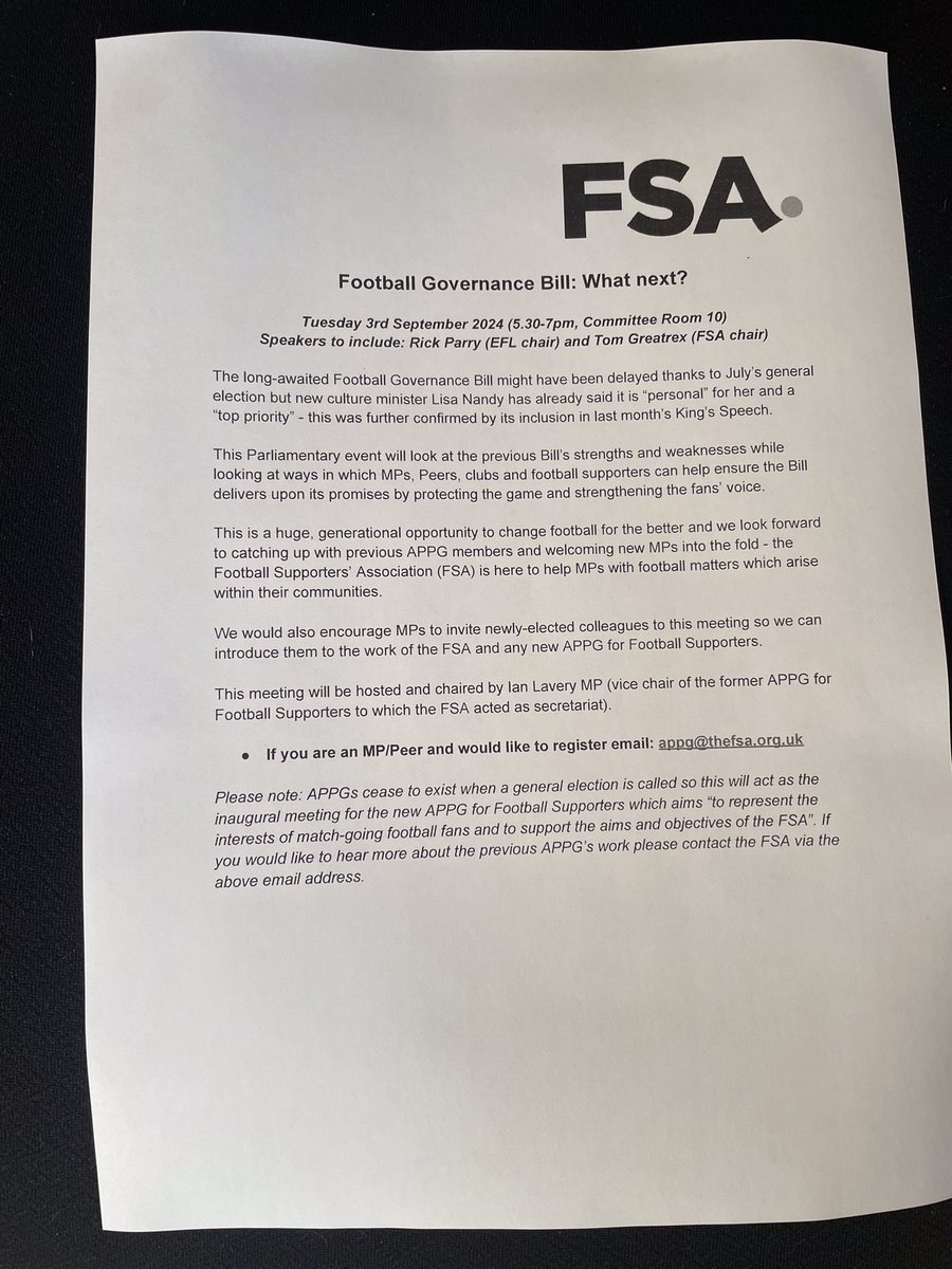 <a href="/jeremycorbyn/">Jeremy Corbyn</a> <a href="/EmilyThornberry/">Emily Thornberry</a> <a href="/DavidLammy/">David Lammy</a> <a href="/Keir_Starmer/">Keir Starmer</a> <a href="/TulipSiddiq/">Tulip Siddiq</a> <a href="/HackneyAbbott/">Diane Abbott</a> <a href="/stellacreasy/">stellacreasy</a> All north London mp’s should attend “Football Governance Bill:What next?”on Tuesday sept.3rd at 5.30pm in committee room 10. Find out more and support the bill.