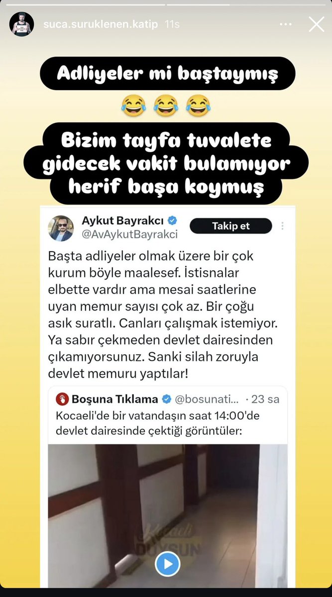 Adliyelerdeki tüm memurlardan özür dilerim. Başta icra daireleri olmak üzere, hepsi mesai saatlerine tam uyuyor. Son derece güler yüzle vatandaşı ve avukatları karşılayıp, yapılması gerekenleri liyakatla hemen yapıyorlar. Özellikle sabah erken ve mesai bitimine yakın giderseniz,