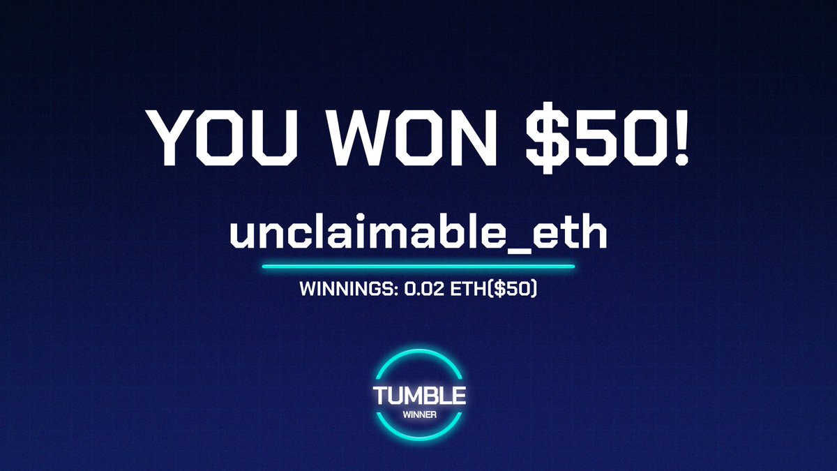 unclaimablemeta's tweet photo. I won a free to join Tumble in the @District_32 discord the other day!
Lots of games, fun and good community here!
Still not a member? Join us!
https://t.co/Vlul02D8vv https://t.co/NXx77mA4zy