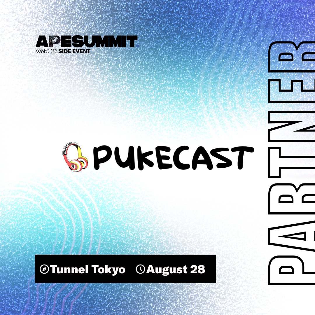 pukecast's tweet photo. Pukeboys will be heading to #ApeSummit !
Providing full media support & capturing all the wonderful moments 🤘
Register now: https://t.co/peAkGzKePi
Powered by @apecoin @arbitrum @HorizenLabs https://t.co/Xqon11pkax