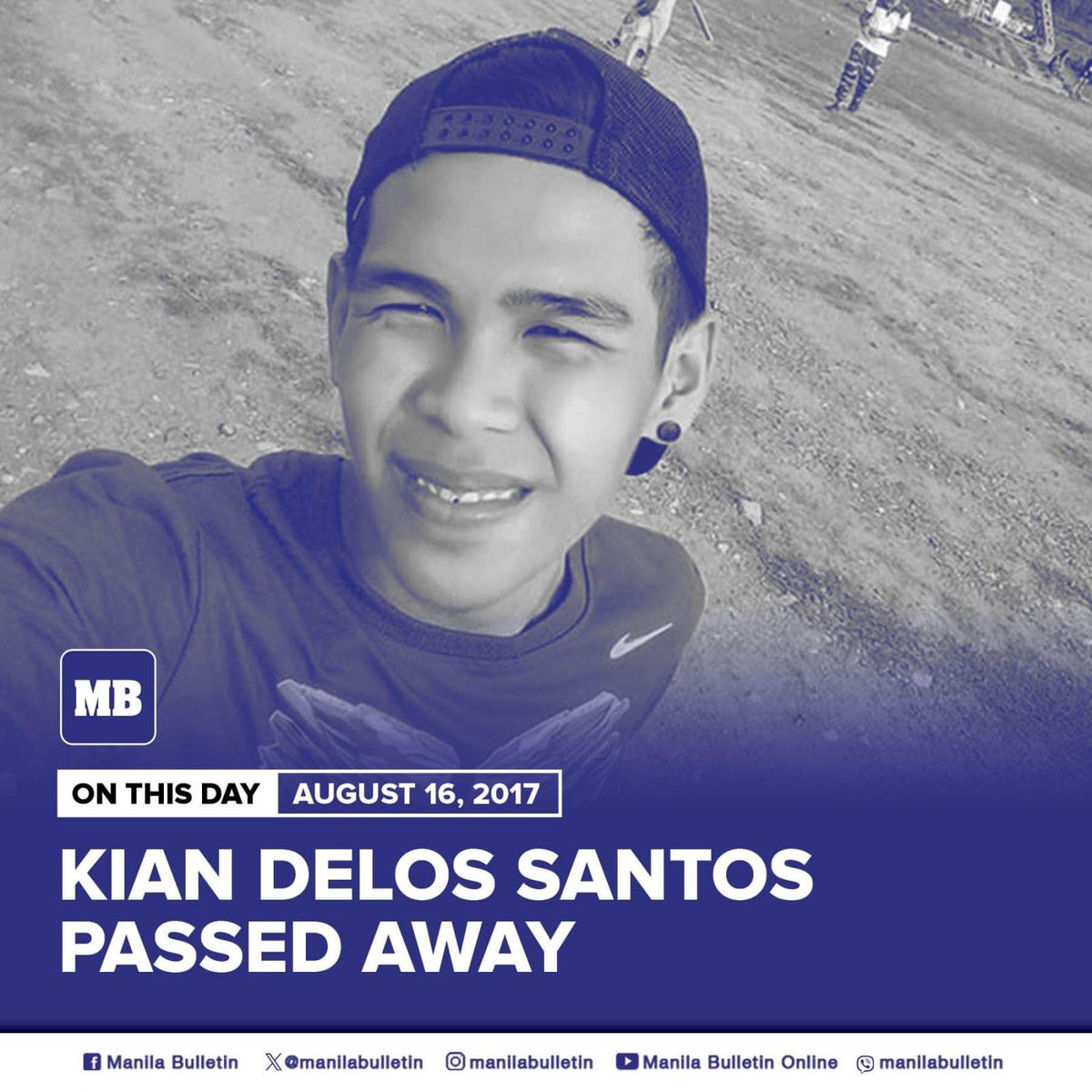 manilabulletin's tweet photo. 'TAMA NA PO, MAY EXAM PA AKO BUKAS'

#OnThisDay seven years ago, these were the words that 17-year-old Kian delos Santos had said to the Caloocan police officers before he was shot twice in the head and once at the back, and planted with a sachet of meth. https://t.co/YZYG9WIm3E
