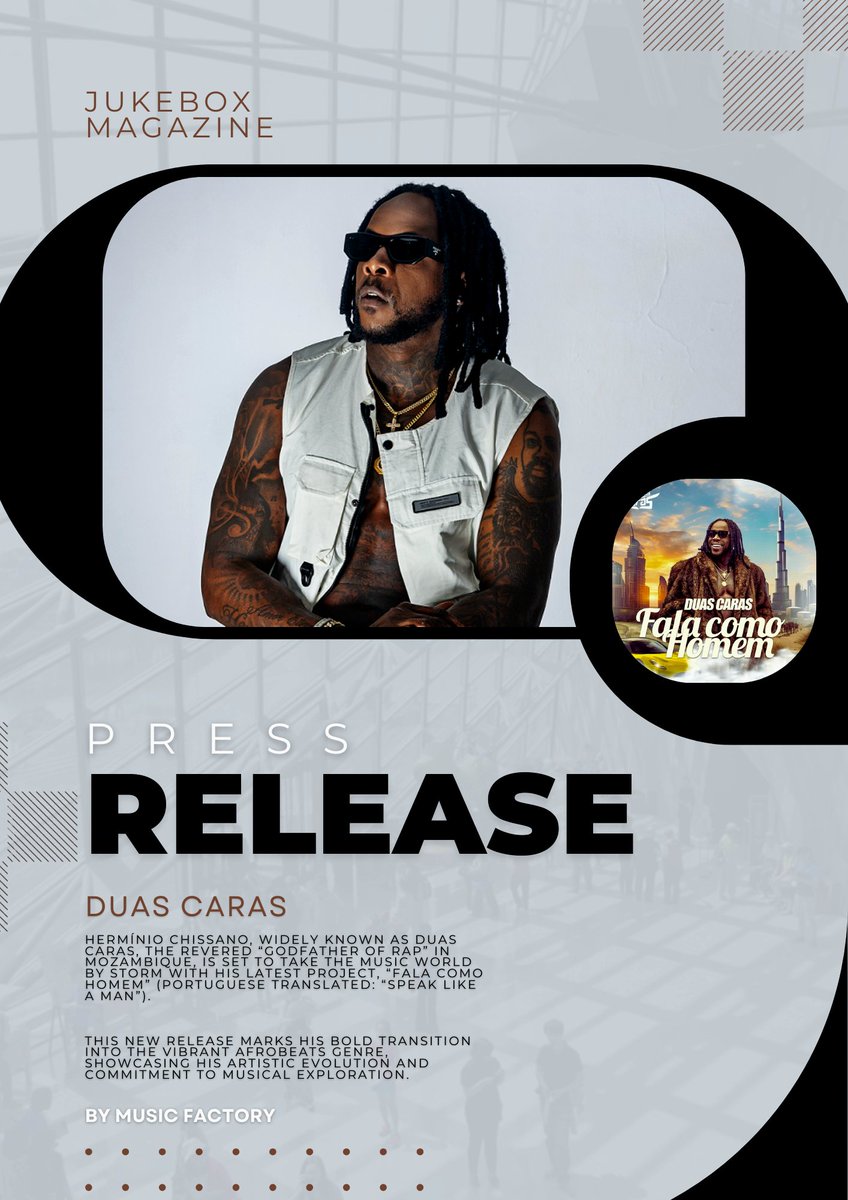 #newmusicfriday 
Mozambican legendary rapper breaks into Afrobeats with new summer hit “Fala Como Homem” which translates—Speak Like a Man... 

#jukebox_mag
facebook.com/share/p/xRhxoj…