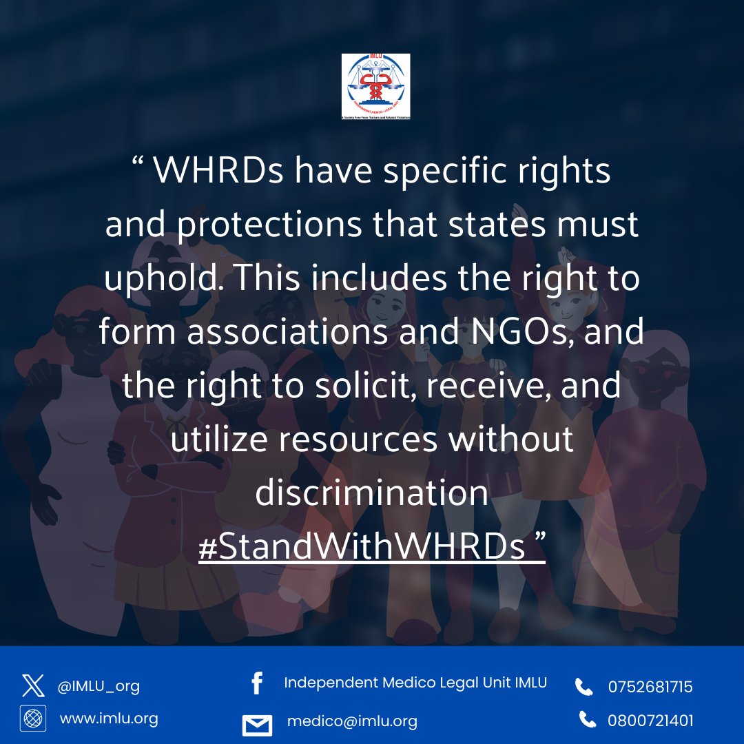 IMLU_org's tweet photo. WHRDs have specific rights and protections that states must uphold. #StandWithWHRDs https://t.co/hfoZseqwbr