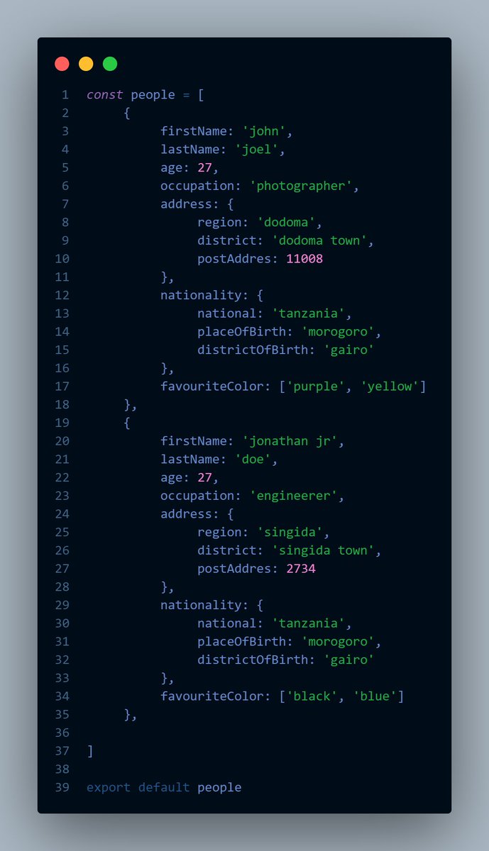 mussa_chitemo's tweet image. Day 09 of #30DaysOfReactjs
Learned about
⚡ Object and arrays destucturing.