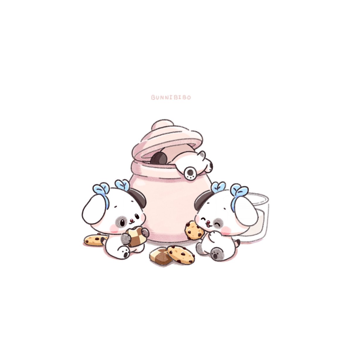 Two sisters and a brother enjoying some cookies together!
#art #pets #dogs