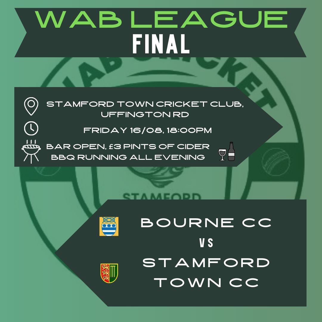 Stamford Town CC (@stamfordcricket) on Twitter photo Looking forward to this evening’s WAB Midweek League final v <a href="/BourneCC/">Bourne Cricket Club</a> . All welcome - looks like a wonderful evening to watch some cricket ☀️ Looking forward to this evening’s WAB Midweek League final v <a href="/BourneCC/">Bourne Cricket Club</a> . All welcome - looks like a wonderful evening to watch some cricket ☀️