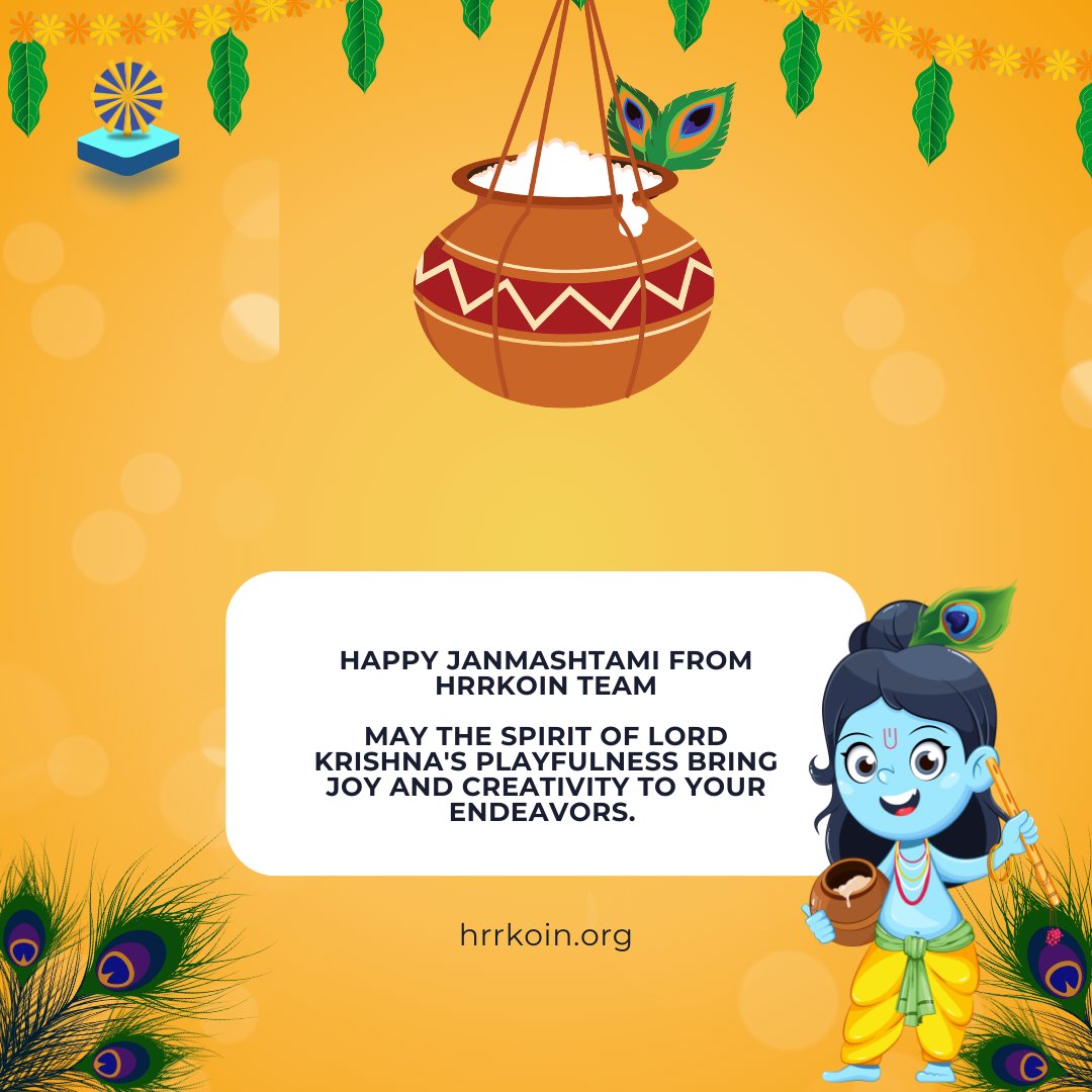 Hrrkoin's tweet photo. Hrrkoin team wishes you a Happy Janmashtami!
#Janmashtami #FestivalofIndia #India https://t.co/7GR6ghVPdg
