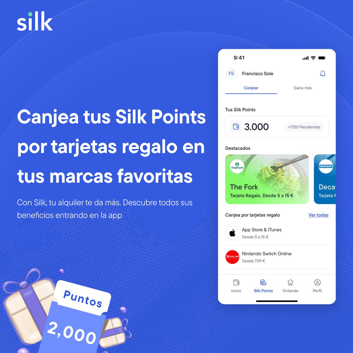 🆕 ¡Nueva funcionalidad!

🎉 ¡Ahora puedes canjear tus Silk Points por tarjetas regalo en tus marcas favoritas como Airbnb, Uber, Zara y más! 

Create una cuenta hoy y empieza a sacarle partido a tus pagos de alquiler. 💸✨