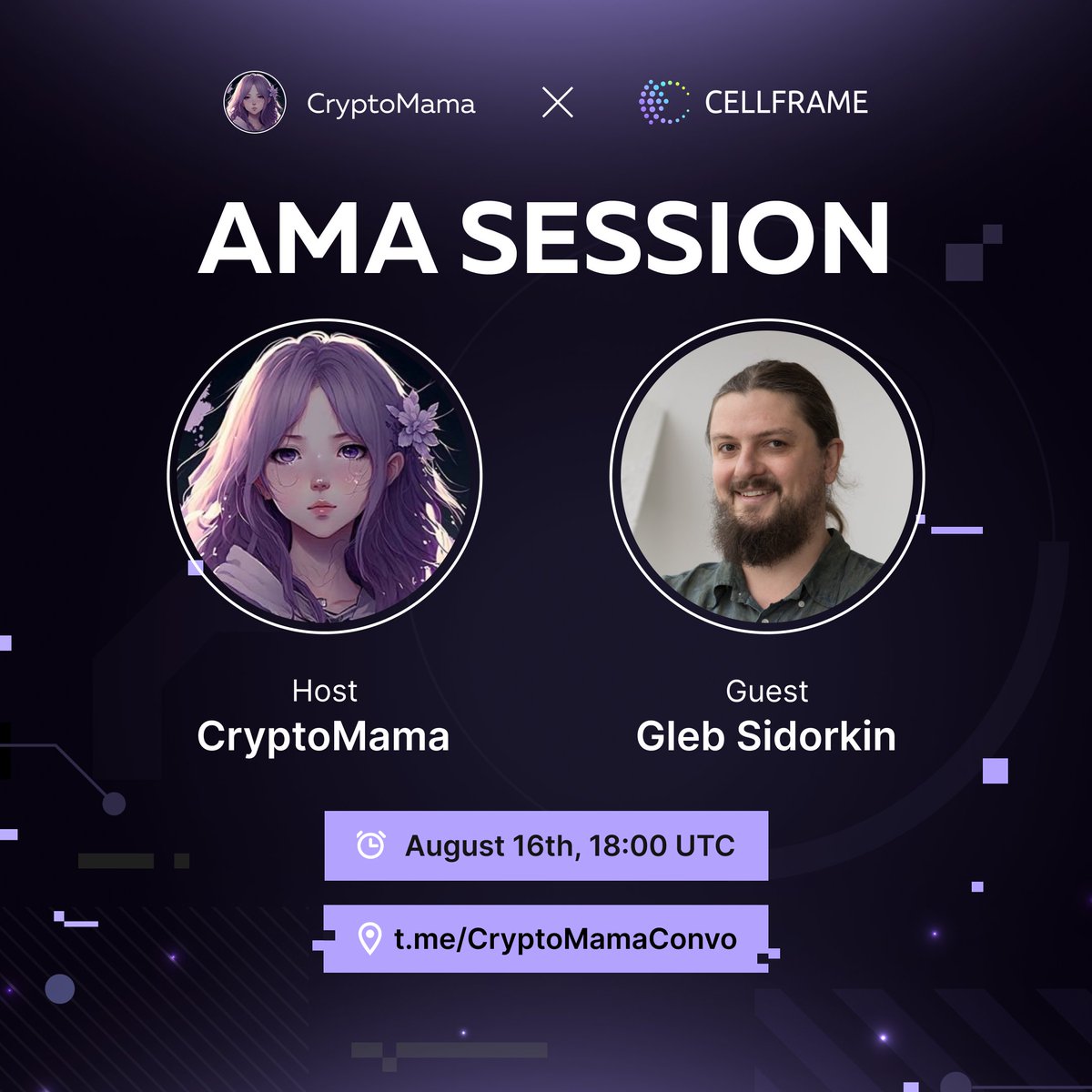 cellframenet's tweet photo. 🚀 Join us for a new AMA session with Gleb Sidorkin and CryptoMama!

📌 August 16, 2024
🕘 18:00 UTC
Format: audio

⚡️ Telegram Group Crypto_Mama Defi &amp; Airdrop: https://t.co/WkIeiH0hHZ

See you there!
#AMA https://t.co/K1xeT8HkcQ