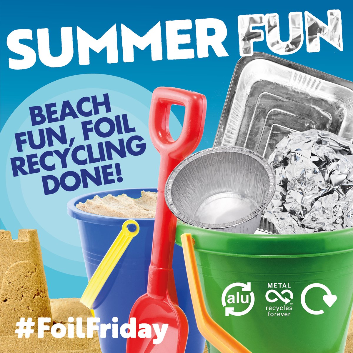 Beach fun, foil recycling done!