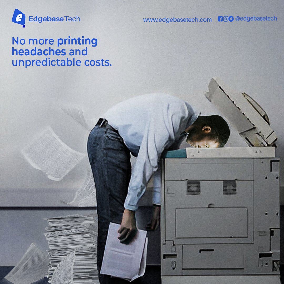 EdgebaseTech's tweet image. With Our Managed Print Services, you can reduce printing costs, increase efficiency, enhance productivity, and improve document security.

Visit us at No 16 Sule Abuka Street, Off Opebi Road, Ikeja, or call 08029999865.

#edgebasetech
#printingservices 
#managedprintservices