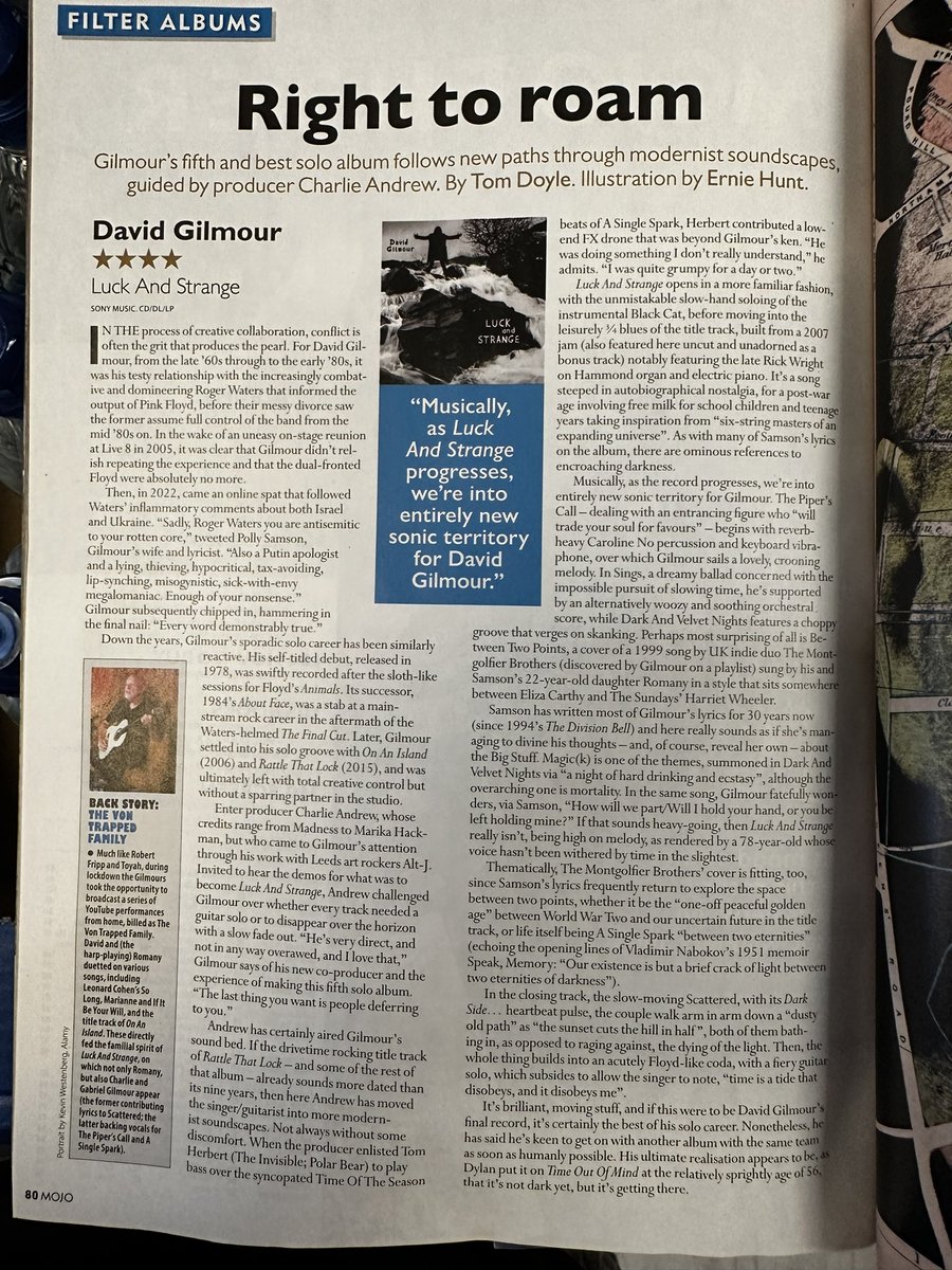 Right to roam - review of the new fantastic <a href="/davidgilmour/">David Gilmour</a> album Luck and Strange. The <a href="/pinkfloyd/">Pink Floyd</a> guitarist will release the album on Friday September 6th 2024.