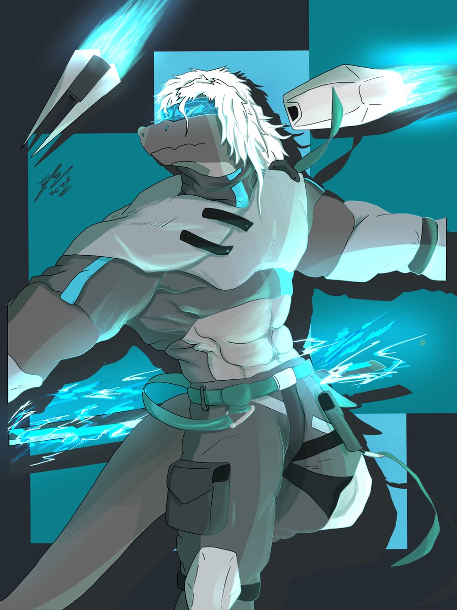 Well. this is round 2 
(Collab with <a href="/Drag0nHer0/">Drag0nHer0</a> , lineart by him, colours and shading by me, outfit from <a href="/ArtDeiTech/">Art Dei Tech 🔜 // EF30 //</a> )
#furry #furryartist