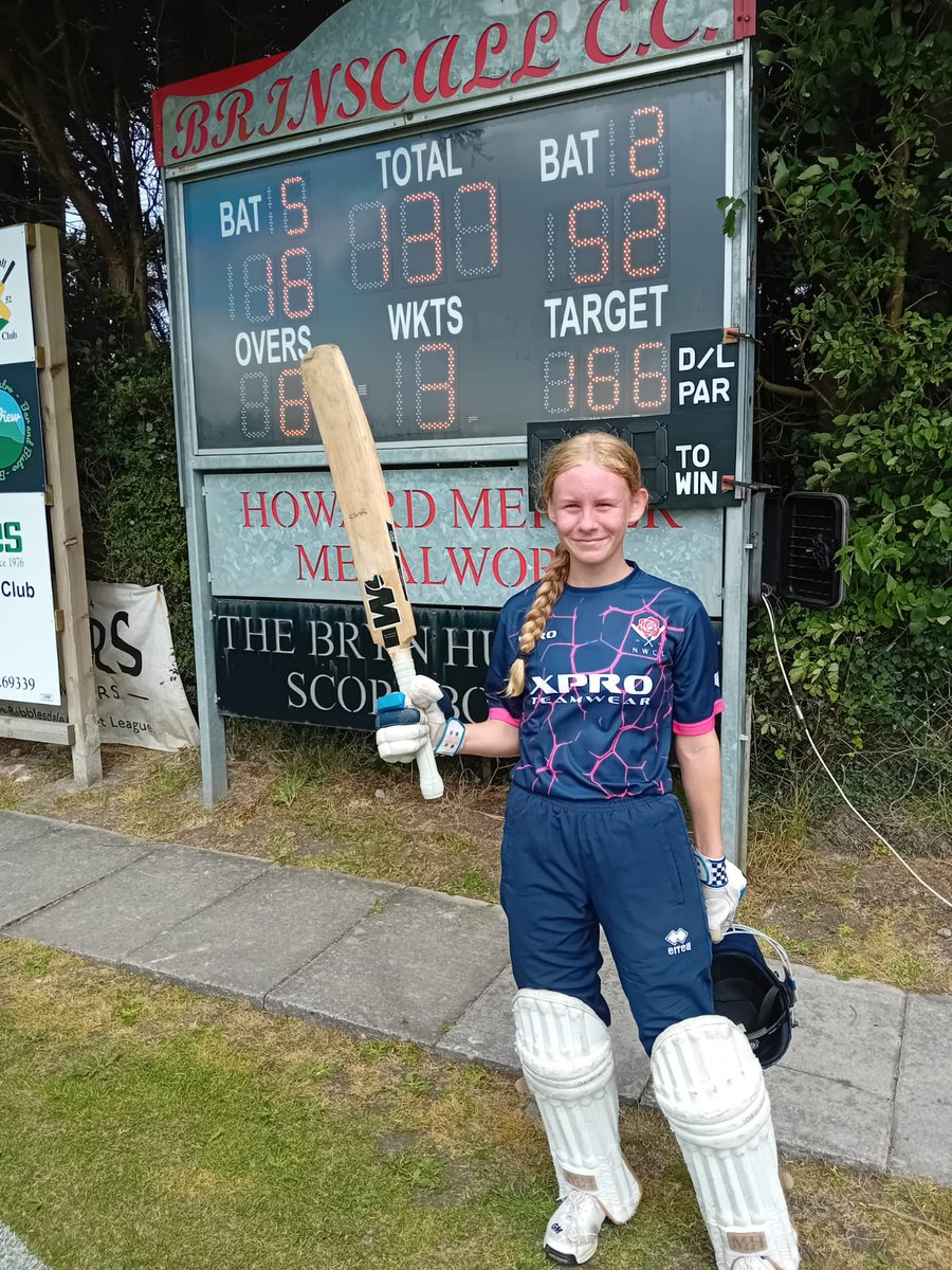 LancsCricketFDN's tweet photo. Recently @brinscallcc hosted the NWCL U14 Girls vs NLPS/Westmorland U14 Girls interleague match🏏

A brilliant game with NWCL taking the victory with just 8 balls to spare🥳

🌟Jess Gison - 52* @LowerhouseCC 
🌟Hannah Clarkson - 50* (maiden half-century) @BlackpoolCC 
🌟Martha Barclay - 47 (highest ever score) @ChorleyCC