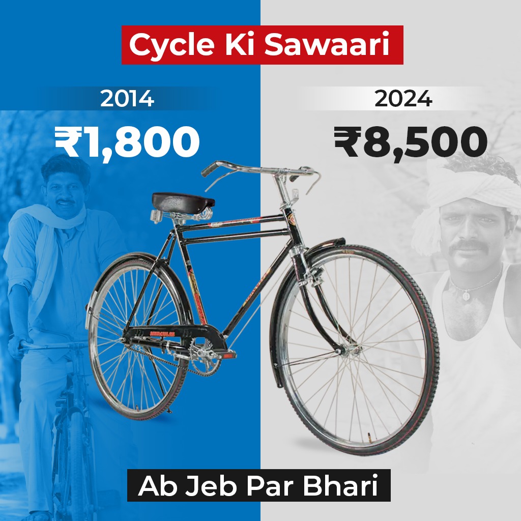 INCIndia's tweet photo. Cycle Ki Sawari 🚲
Ab Jeb Par Bhari 🚲 https://t.co/YtSjTteROe