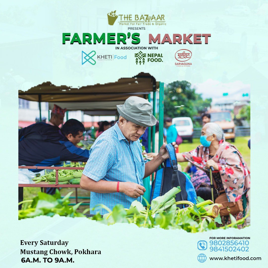 KHETI_AgFinTech's tweet photo. The Bazaar Farmer’s Market is a treasure trove of farm-fresh fruits 🍎, vegetables 🥦, herbs ��, and other delectable treats straight from the heart of local growers and artisans.
Hope to see you there!
#farmersmarket #khetifood #accesstomarket #kheti #dvexcellus https://t.co/0fqKDdQft0